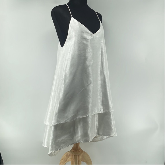 C/MEO Collective New Day Asymmetric Dress White bachelorette bridal shower Sz xs - Picture 10 of 12